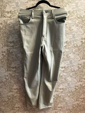 Abercrombie & Fitch Vegan Leather Pants in Sage